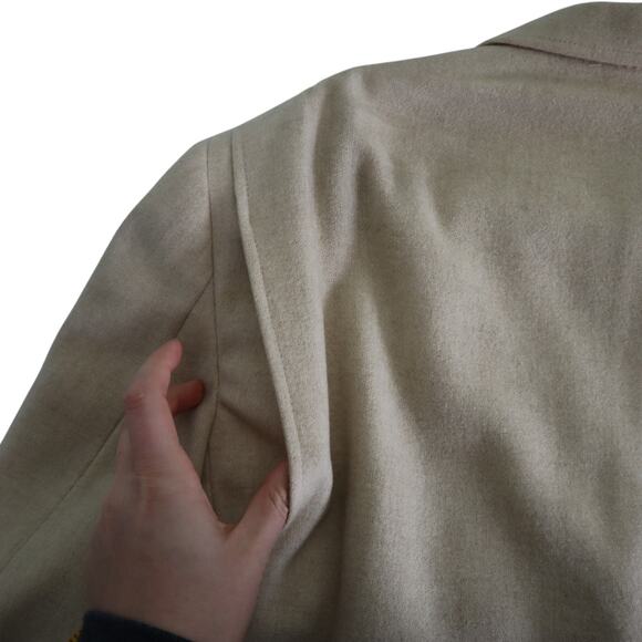 Bachrach Mens Elbow Patch Sport Coat Blazer Jacket Size L Cream Leather Buttons - Picture 12 of 14